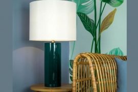Green lacquer lamp H66xD38cm
